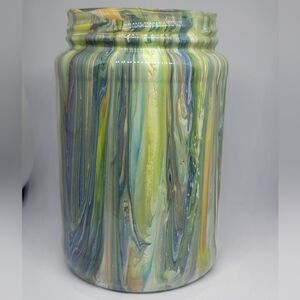 Multicolor Swirl Glass Vase/Pencil Holder